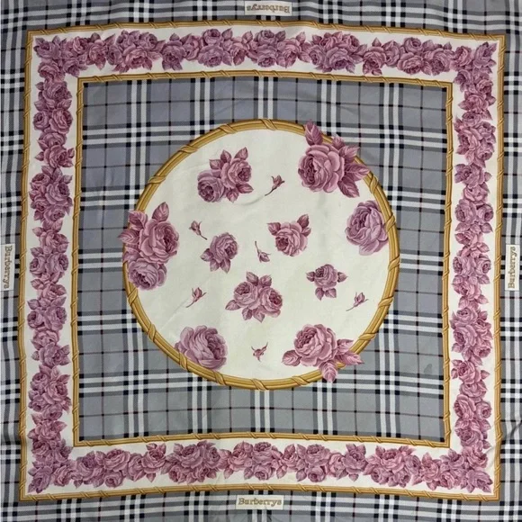 ❤️Burberry Floral Plaid Women's Scarf - Picture 5 of 11